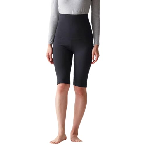 [ベルメゾン] オーバーパンツ レディース 腹巻き付き 五分丈 綿混 あったかインナー ホットコット ブラック M