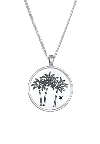 Collier palmier homme argent pour un look estival élégant en vacances