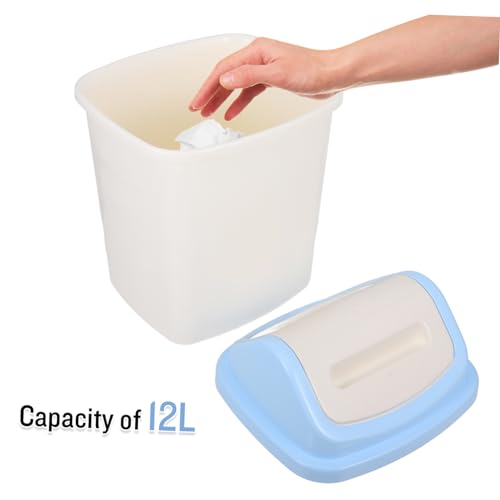 Caneca de basura para baño y cocina con tapa abatible miniatura 7