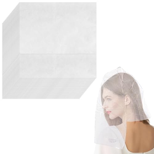 20 Pezzi Copertura Protettiva per Trucco Usa e Getta Tessuto, Protezione Trucco Cappuccio, Protezioni per il Trucco e l'abbigliamento di Bellezza, per Donne, Vestizione, Matrimonio