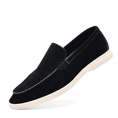 Santimon Men's Suede Loafers Slip-On Casual Dress Shoes Lightweight Walking Moccasins with Comfort Sole for Office Work Daily Travel