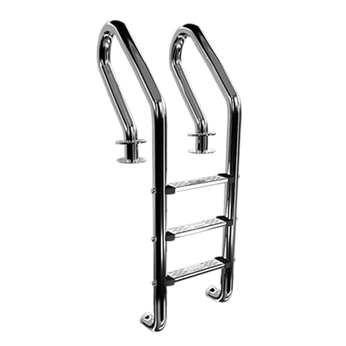 Escalera para piscina con 3 peldaños de acero inoxidable miniatura 1