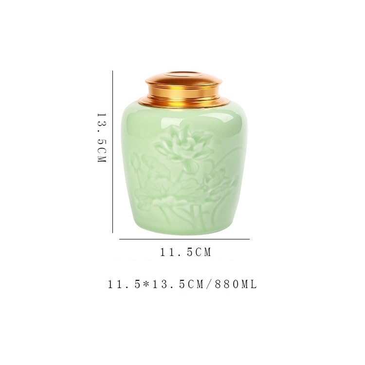 Pojemnik na herbatę, pojemnik ceramiczny, Herbata Celadon, puszka z czarną herbatą, zielona herbata, słoik zamknięciem, butelka na leki, ceramiczna, pojemnik herbatę
