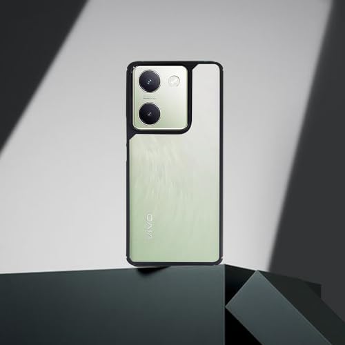 Image of AIBEX Crystal Clear Back Case Compatible with Vivo Y300 Plus 5G / Vivo Y200 Pro 5G Back Cover Case | 360 Degree Protection | Shock Proof Design | Transparent Back Cover (PC & TPU, Black Bumper)