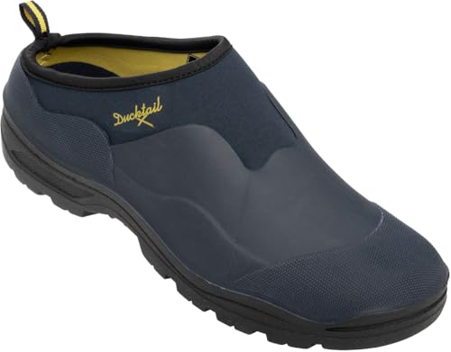 Ducktail wasserdichter Gartenschuh für Damen & Herren mit Neoprenfutter leicht & bequem rutschfeste Sohle ideal für Gartenarbeit Regen & Freizeit Dunkelblau Gr. 43
