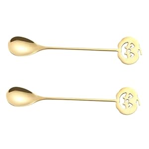 SOLUSTRE 2 Stück Kürbiskopflöffel Golden
