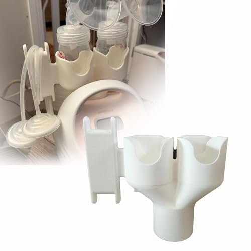 Image of Breast Pump Bottle and Hose Holder for Spectra New S1/S2, Dual Bottle Organizer with Hose Wrap Arm,Space-Saving Design, Easy Installation