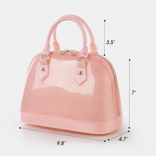 Image of Jelly Crossbody Purse Shoulder Bag, Candy Color Tote Satchel Top-Handle Handbags for Women