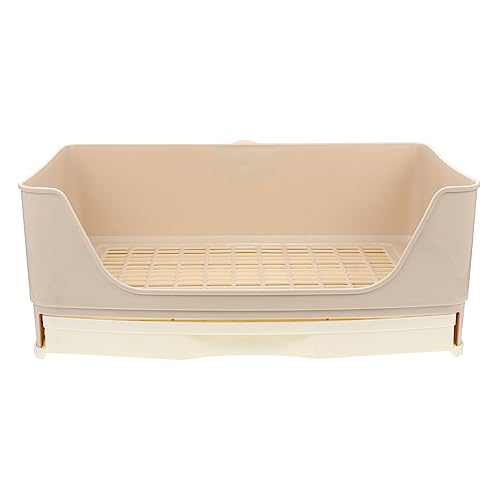 Milisten Bandeja de Inodoro para Mascotas Caja de Baño para Conejos y Cobayas Entrenador de con Diseño Antideslizante y Resistente para Hámsters y Chinchillas Color Beige