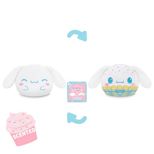Image of Teeturtle Hello Kitty and Friends Cinnamoroll Reversible 4 inch Cupcake Scented Plushie - Cute Kawaii Soft Sanrio Stuffed Animal - Smells Like Cake!