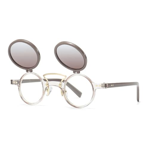 Lunettes de soleil Steampunk à clapet relevable et petit cadre rétro pour se protéger du soleil