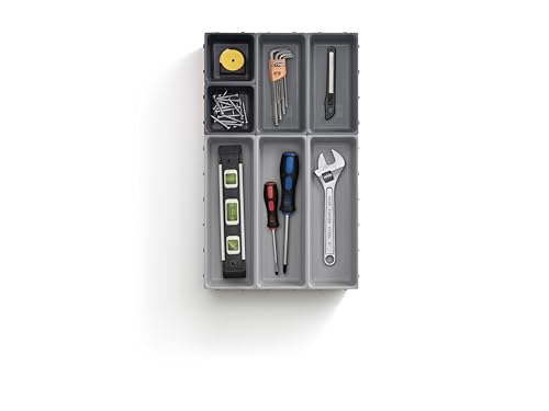 Joseph Joseph Blox Drawer Organizer, 7 Piece, Grey