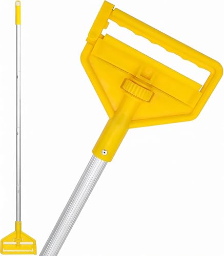 Commercial Mop Handle Heavy Duty 60 Industrial Mop Stick Wet Mops Head Replacement Holder for Professional/Industrial Floor Cleaning Yellow VOUBIEN