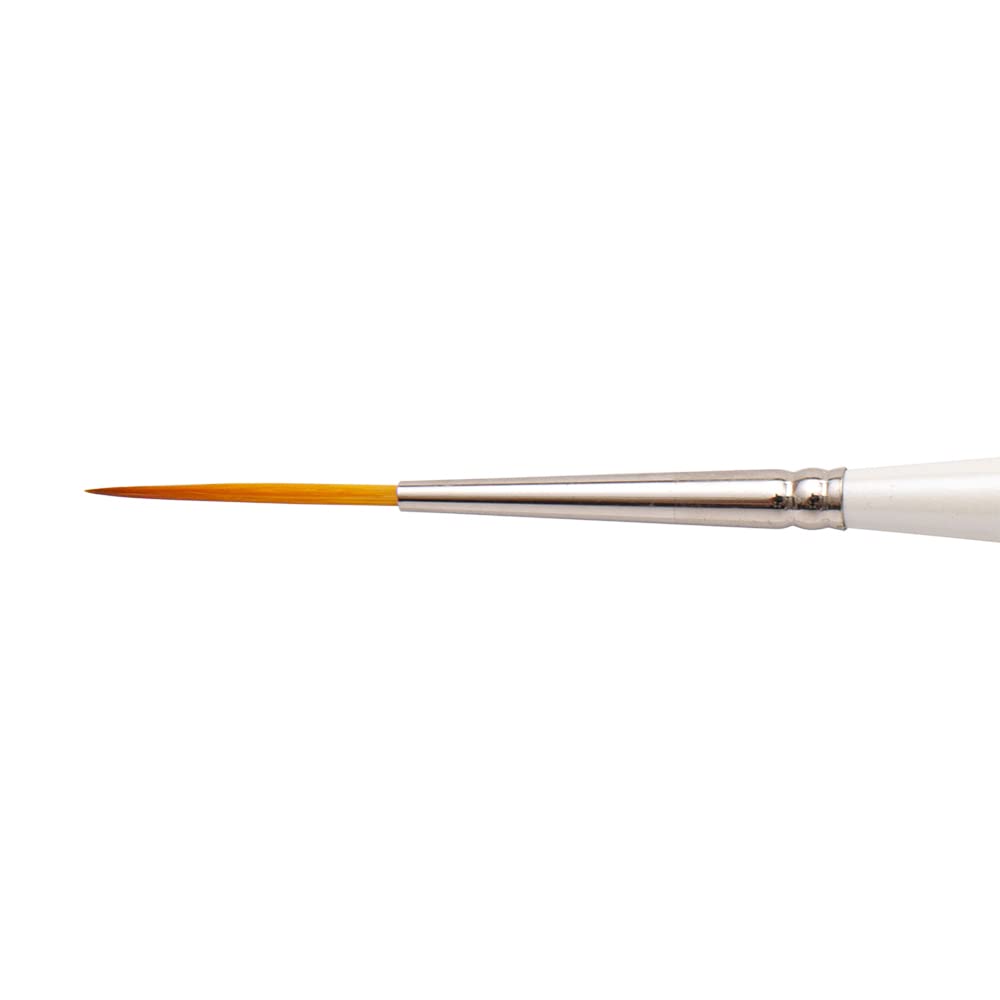 Silver Brush Limited Pearl White Silver Brush Ultra Mini Script Liner Short Handle Series 2407S Golden Taklon Filaments, Size 10/0