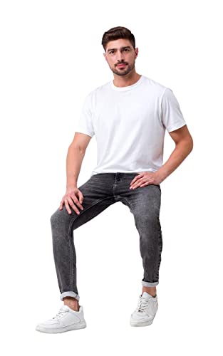 Image of Spykar Men's Kano Slim Fit Mid-Rise Jeans (Ankle Length)