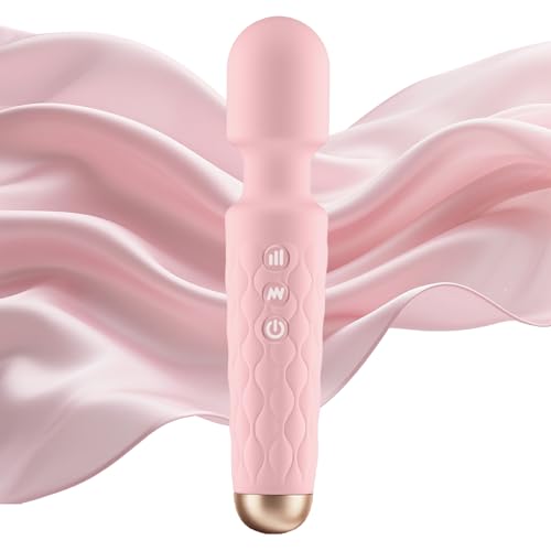 Kamileo Personal Massager - 4H Max Runtime & Ultra-Quiet - Waterproof - 20 Modes 8 Speeds for Deep Tissue Back Massage, Post-Workout Recovery and Neck Muscle Relaxation（Pink）