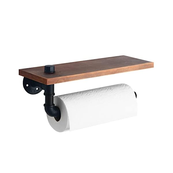 HouseAid Industrial Pipe Paper Towel Holder with Shelf, Rustic Farmhouse Paper Towel Rack for Bathroom, Kitchen, Wall Mounted, Matte Black HouseAid Industrial Pipe Paper Towel Holder with Shelf, Rustic Farmhouse Paper Towel Rack for Bathroom, Kitchen, Wall Mounted, Matte Black