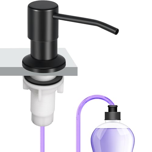 Image of Soap Dispenser Kitchen Sink, Sink Soap Dispenser, 47 inch Extension Tube kit, Dish Soap Dispenser Pump, No Need More Refills (Black)