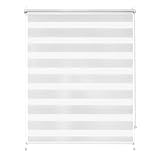 Rettika Doppelrollo Klemmfix ohne Bohren – Weiß – Breite 40 cm, Höhe 120 cm – Duo Rollo für Innenräume, Sichtschutz Fensterrollo mit Lichtregulierung