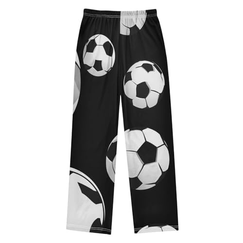 Soccer Ball Pattern Boys Long Pants Soft Trousers Elastic Waist Kids Lounge Bottoms with Pockets S-XL2