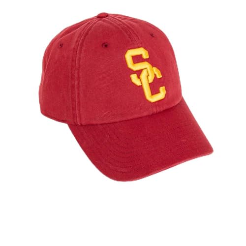 Desert Cactus USC Baseball Hat University of Southern California Trojans Brimmed Embroidered Hats Cap Adjustable Cloth Strap Adult (Style A1) Red