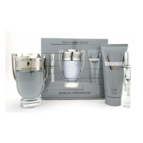 Paco Rabanne Invictus Geschenkset 100ml EDT Spray + 100ml Duschgel + Mini 10ml EDT