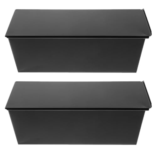 BATHVEVE 2-Pack Non-Stick Iron Loaf Pans with Lids for Baking Toast and Cookies, Rectangular Design, Durable Material for Kitchen and Dining Table Use