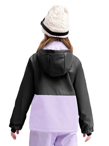 Kaerm Kids Girl's Winter Waterproof Coat Long Sleeve Ski Hooded Jacket with Pockets Raincoat Outerwear2