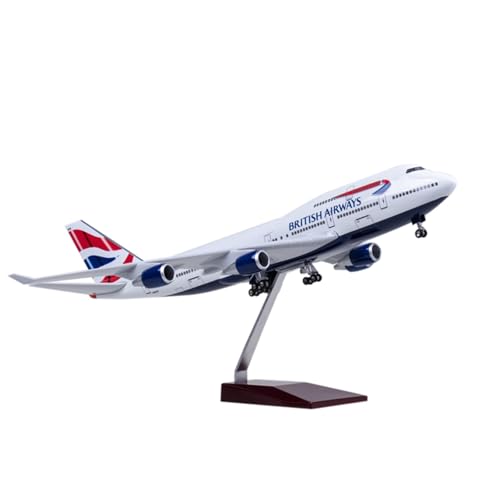 Modelo de avión de aleación British Airways Boeing 747 escala 1:150 réplica coleccionista 47 cm