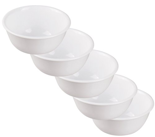 Corelle J406-N CP-9633 Plate Plate Outer Diameter 3.7 x Height 1.8 inches (9.5 x 4.5 cm) Unbreakable Lightweight Winter Frost White Small Bowl Set of 5