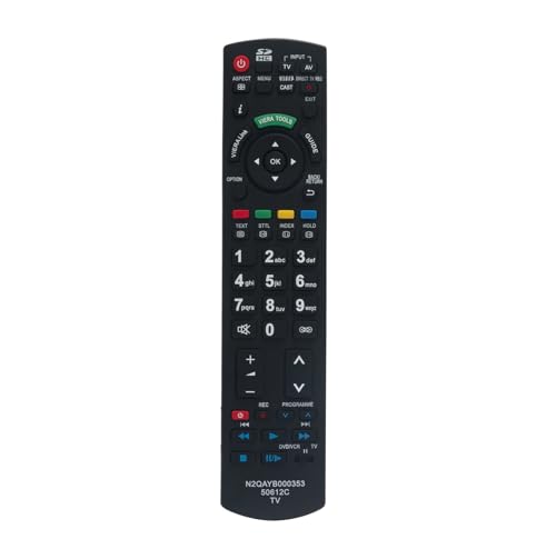 AULCMEET N2QAYB000353 Replace Remote Control Compatible with Panasonic LED LCD Smart TV TX-P46G15B TX-P46Z11E TX-P50V10B TX-LF37S10 TX-LR22X20 TX-LR32U20 TX-LR32X20