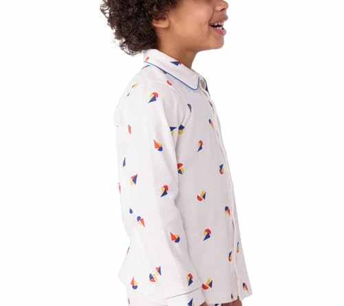 Pigiama bambino in cotone con bottoni e stampa - 6