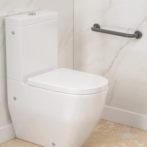 Maniglia di sicurezza per doccia in lega di alluminio resistente, antiscivolo, montaggio a parete, per anziani e anziani, supporto per il bagno per assistenza agli infortuni (40 cm)