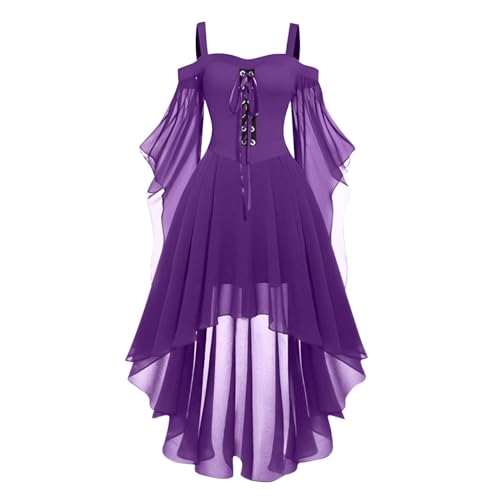 OIOLOYJM Womens Halloween Costumes 2026 Sexy Witch Costume Gothic Corset Dresses Adult Plus Size Cosplay Party Outfit 10-Light Purple XXL