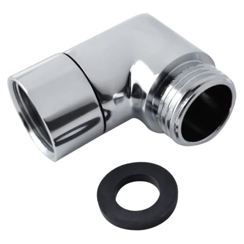 Adaptador de codo de ducha G1/2, conector de brazo de ducha de 90° para ducha de mano, duchas montadas en la pared, acoplamiento de manguera universal, acabado plateado duradero