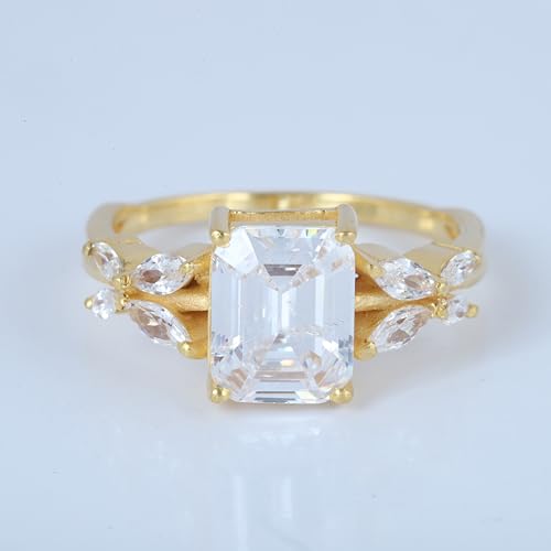 2.5CT Elongated Cushion Cut Moissanite Engagement Ring for Women 14K Solid Gold Nature-Inspired Wedding Anniversary Jewelry Promise Ring Gift for Her2