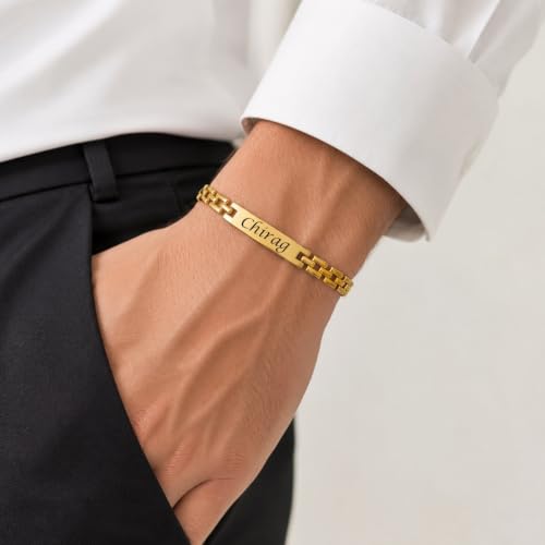 Image of Oblivion Bracelet for Men - Personalized Rakhi Bracelet, Engrave Name or Message for Special Occasion Raksha Bandhan for Brothers, Customized Stylish Adjustable Wrist Accessory