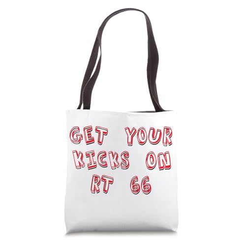 Bolso tipo tote retro con lema 'Get Your Kicks on Rt 66' miniatura 1