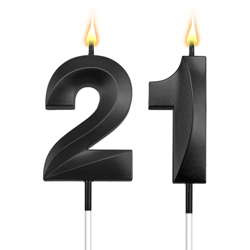 21st Birthday Candles Black 21