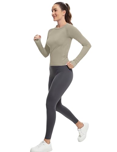 Image of MathCat Workout Shirts for Women Long Sleeve, Workout Tops for Women, Quick Dry Gym Athletic Tops,Seamless Yoga Shirts XS-XL