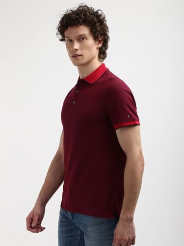 Image of Printed Slim-Fit Cotton Polo T-Shirt