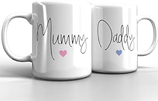 Print Maniacs Set of 2 Mugs Mummy and Daddy Mum Dad Christmas 1st Present Gift New Parents