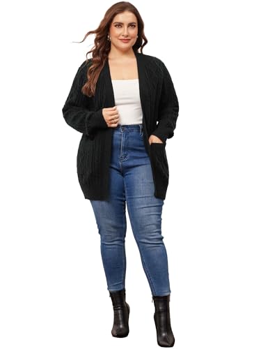 Image of Agnes Orinda Cardigan Sweaters for Women 2025 Plus Size Lightweight Long Sleeve Open Front Sweaters with Pockets