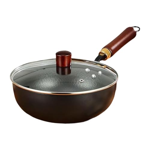 Wok chino con mango de madera sin tapa