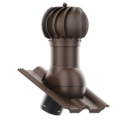Preisvergleich Produktbild KRONO-PLAST Entlüfterkamin ROTOLINE 150 für Betondachziegel Brass Frankfurter, Benders Mecklenburger, ProDach - Doppelrömer Dachziegel Lüfter Dachlüfter (dunkerbraun / braun)