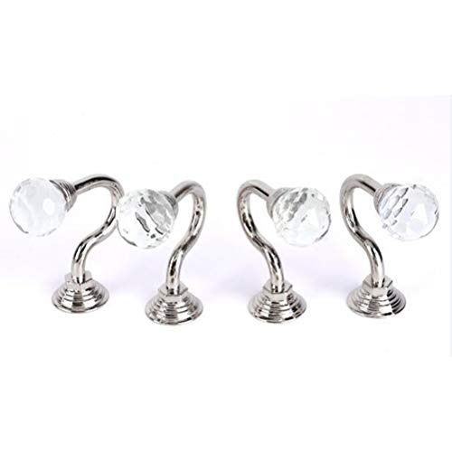 image for BESPORTBLE 4 Pcs Clear Crystal Wall Mounted Curtain Holdbacks Tassel C