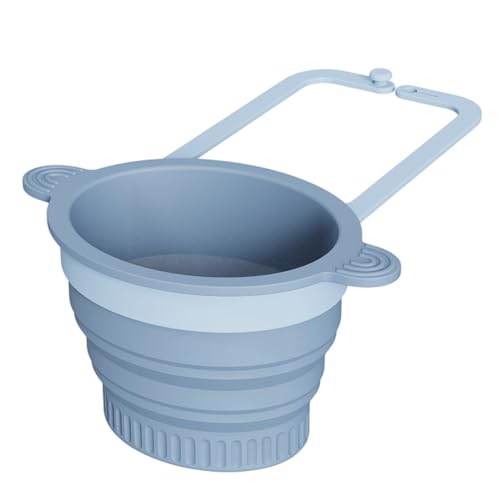 Cesta Recogecomida para Fregadero,Accesorios de Cocina de Silicona Plegables para Pared,Colador De Alimentos Del Fregadero - Para Limpiar Preparar Comida Mezcla Bayas Camping Fresa Tomate Grifo