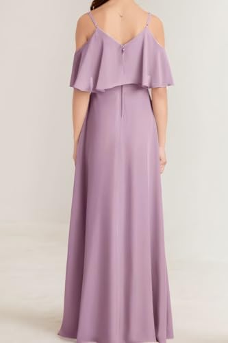 Off Shoulder Junior Bridesmaid Dresses Long Chiffon Flower Girl Dress for Teen Girls Party Pageant Gown3