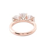 BWDHJLEY Anillo de boda para mujer con moissanita, anillo de compromiso vintage de oro blanco para propuesta de novia, joyería de oro blanco auténtico de 9 quilates, I 1/2, Oro rosa de 18 quilates