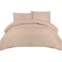 Funda Nordica Beige Zara Home Utopia Bedding Funda Nordica Cama 105 - Microfibra Juego de Funda de Edredon 200x200 cm y 2 Fundas de Almohada 50x75 cm (Beige)